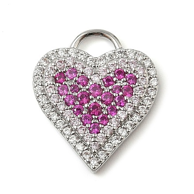 Brass Micro Pave Cubic Zirconia Pendants KK-I276-29P-04-1