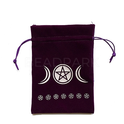 Velvet Triple Moon Print Storage Pouches PW-WG89309-01-1