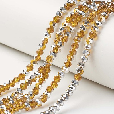 Electroplate Transparent Glass Beads Strands EGLA-A034-T8mm-M10-1