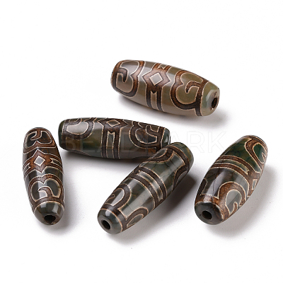 Tibetan Style dZi Beads TDZI-E004-16-1