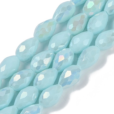 Opaque Solid Color Electroplate Glass Beads Strands LS-EGLA-N013-P6mm-B11-1