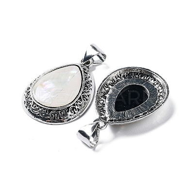 Natural Paua Shell Teardrop Pendants FIND-A036-02AS-01-1
