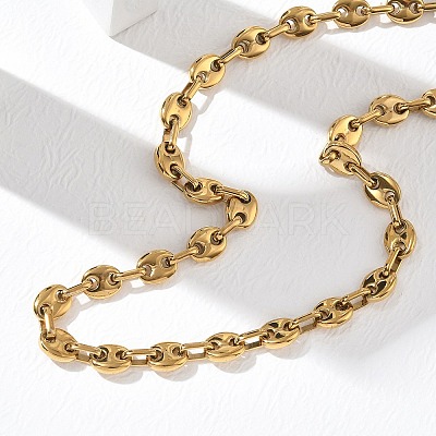 304 Stainless Steel Coffee Bean Chain Necklaces & Bracelets Sets SJEW-D091-09G-1