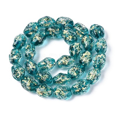 Handmade Foil Glass Beads Strands FOIL-N033-02C-1