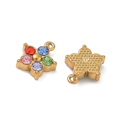 304 Stainless Steel with Rhinestone Pendants SA-CBA49D2-08G-01-1