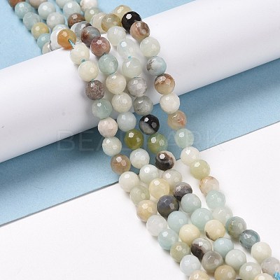 Natural Flower Amazonite Beads Strands G-E571-26A-1