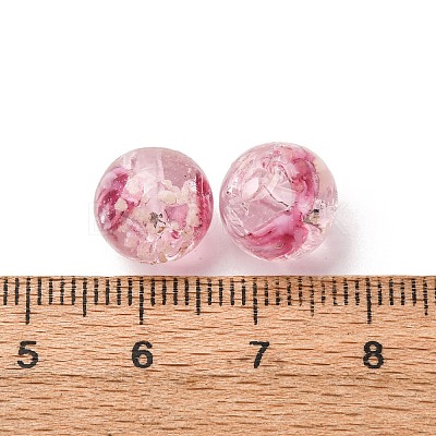 Luminous Handmade Glod Sand Lampwork Beads Strands LAMP-B028-03L-10mm-1