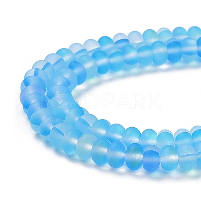 Frosted Transparent Glass Beads Strands FGLA-M002-01B-1