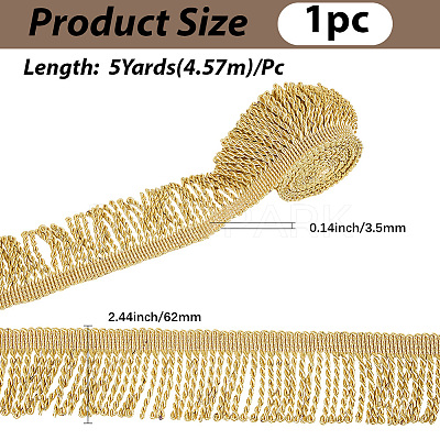 5 Yards Polyester Twist Tassel Ribbons OCOR-WH20005-39C-1