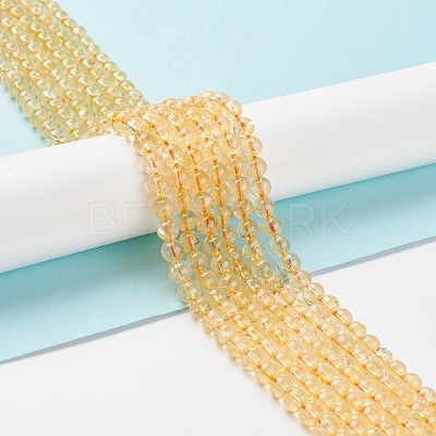 Natural Citrine Beads Strands G-E326-6mm-02-1