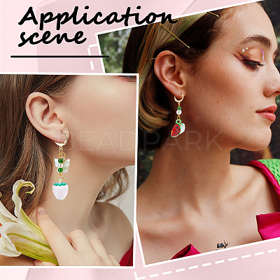 DIY Lampwork & Acrylic Vegetables and Fruits Leverback Earrings Making Kits DIY-SC0026-29-1