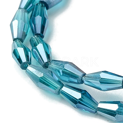 Transparent Electroplate Glass Beads Strands GLAA-K064-05A-PL02-1