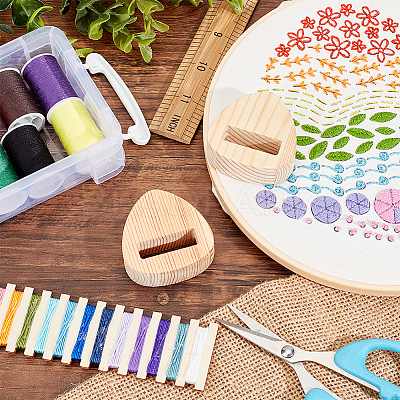 Triangle Wood Embroidery Hoop Easels TOOL-WH0155-48-1