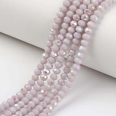Electroplate Opaque Solid Color Glass Beads Strands LS-EGLA-A034-P1mm-L08-1