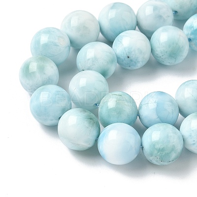 Natural Larimar Beads Strands G-B141-01-10mm-1