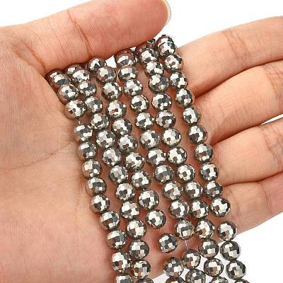 Electroplate Glass Beads Strands EGLA-E009-6mm-F08-1