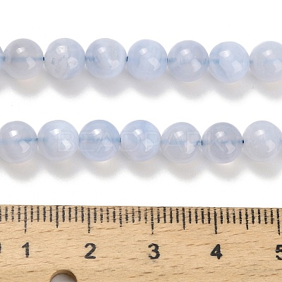 Natural Blue Lace Agate Beads Strands G-L634-B02-6mm-1