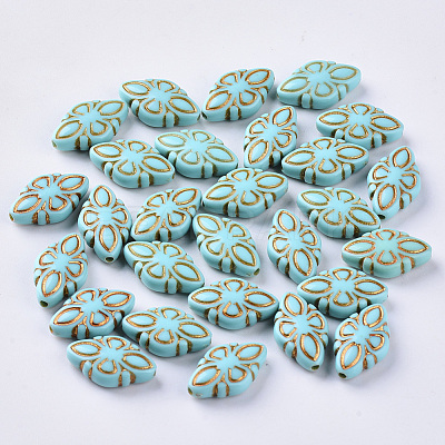 Plating Acrylic Beads X-OACR-S029-111-1