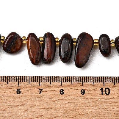 Dyed Natural Red Tiger Eye Beads Strands G-Z091-A17-1