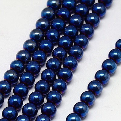 Electroplate Non-magnetic Synthetic Hematite Beads Strands G-J169A-3mm-03-1