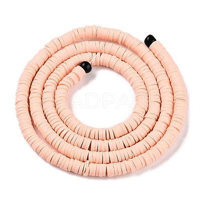 Flat Round Handmade Polymer Clay Beads CLAY-R067-6.0mm-13-1