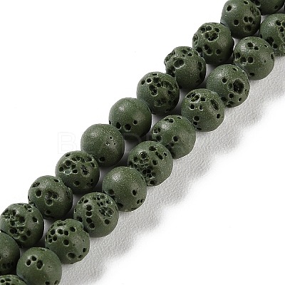 Synthetic Lava Rock Dyed Beads Strands G-H311-08A-03-1
