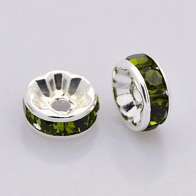 Brass Grade A Rhinestone Spacer Beads RB-A014-Z6mm-09S-1