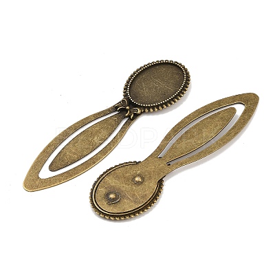 Vintage Tibetan Style Alloy Bookmarks Cabochon Settings X-TIBE-Q032-27AB-NR-1