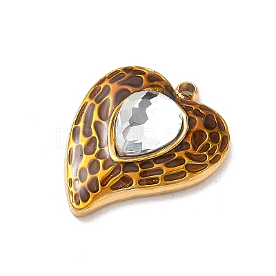 304 Stainless Steel Rhinestone Pendants STAS-P453-19G-05-1