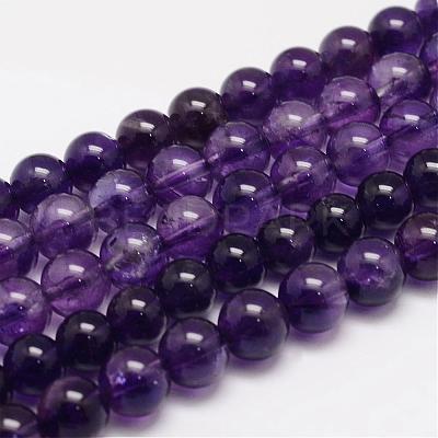 Natural Amethyst Beads Strands G-F306-10-8mm-1