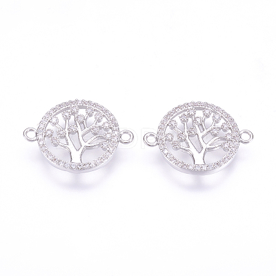 Brass Micro Pave Cubic Zirconia Links ZIRC-F061-12P-1