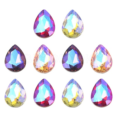 Pointed Back Glass Rhinestone Cabochons RGLA-YW0002-04-1