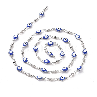 Enamel Hamsa Hand with Evil Eye Link Chains CHS-G023-02P-01-1
