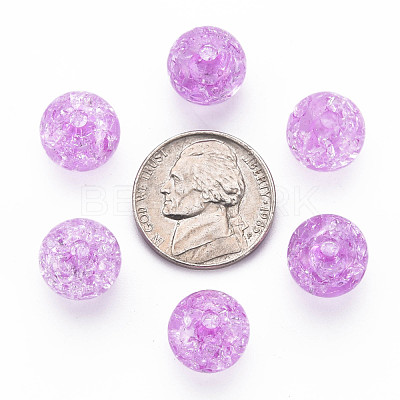 Transparent Crackle Acrylic Beads MACR-S373-66A-N06-1