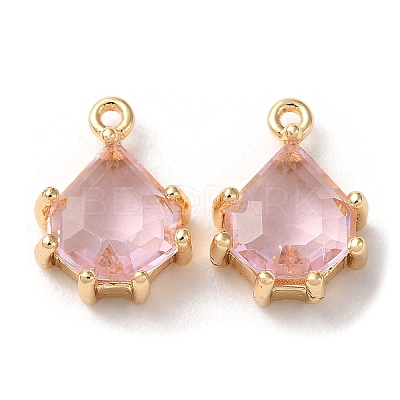Real 18K Gold Plated Brass Micro Pave Cubic Zirconia Charms KK-Q779-08G-04-1