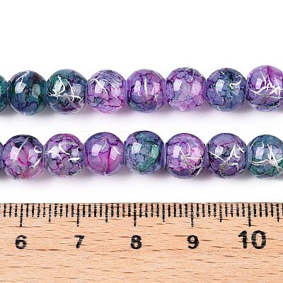 Drawbench Crackle Glass Beads Strands X-GLAA-N006-8mm-05-1