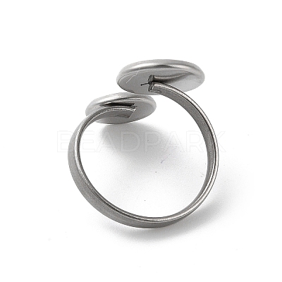 Non-Tarnish 304 Stainless Steel Open Cuff Ring Findings STAS-E124-05B-P-1