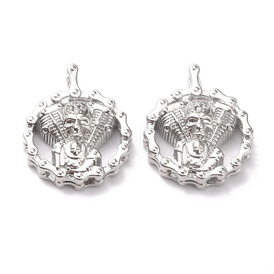 Brass Micro Pave Cubic Zirconia Pendants ZIRC-O044-13P-1