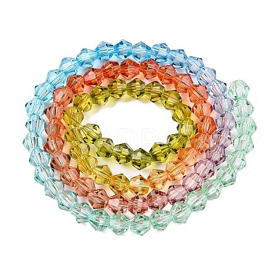 Gradient Color Baking Paint Glass Bead Strands DGLA-A039-T4mm-A015-1