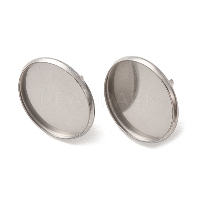 201 Stainless Steel Stud Earring Settings SA-CBAB174-01P-D-1