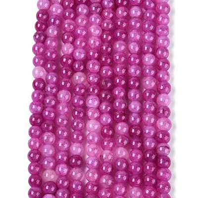 Ombre Effect Dyed Crackle Glass Beads Strands GLAA-Q106-01A-B21-1