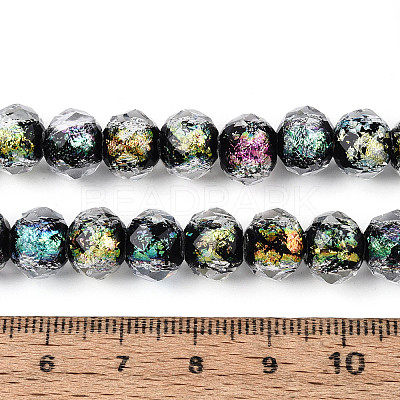 Handmade Foil Glass Lampwork Beads Strands DICH-T023-02-1