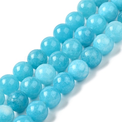 Natural Dyed White Jade Beads Strands G-M402-C04-03-1