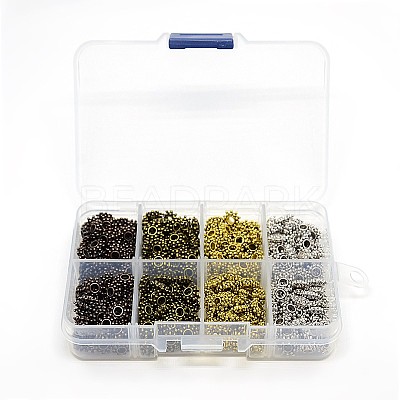 1Box 400PCS Mixed Color Flower Tibetan Style Spacer Beads TIBEB-X0020-NR-B-1