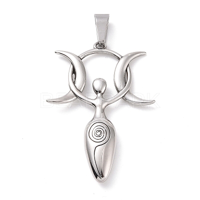Non-Tarnish 304 Stainless Steel Manual Polishing Big Pendants STAS-G276-07P-1