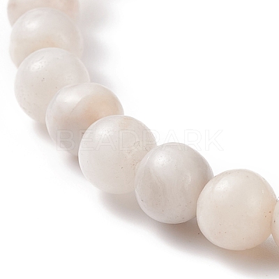 Natural Crazy Agate Round Beaded Stretch Bracelet BJEW-JB08643-1