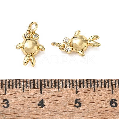 High Polished Ocean Brass Micro Pave Clear Cubic Zirconia Pendants CU-CBAF3CF-02R-01-1