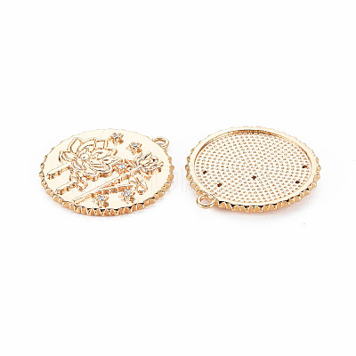 Brass Micro Pave Clear Cubic Zirconia Pendants LS-KK-S364-191-1