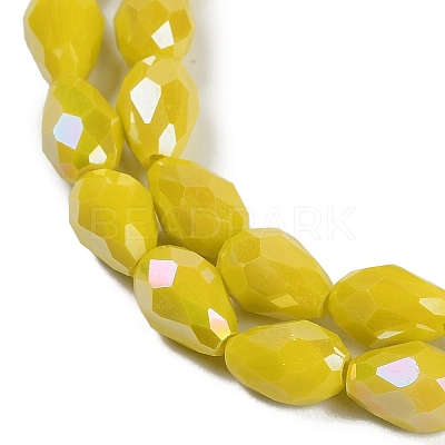 Opaque Solid Color Electroplate Glass Beads Strands EGLA-N013-P4mm-B06-1