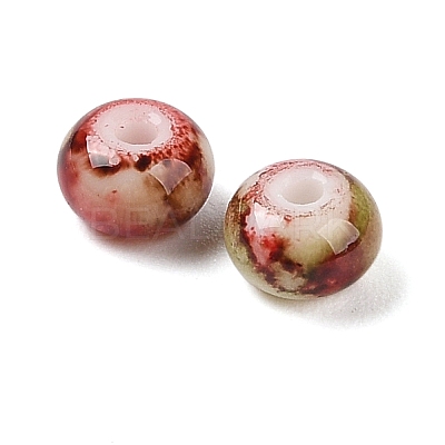 Opaque Spray Painted Glass Beads GLAA-G118-01U-1